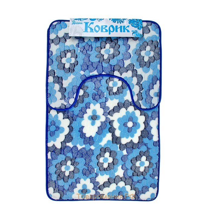 Коврики для ванной и туалета  «Фиолетовые цветы», 2 шт: 40×50 см, 50×80 см