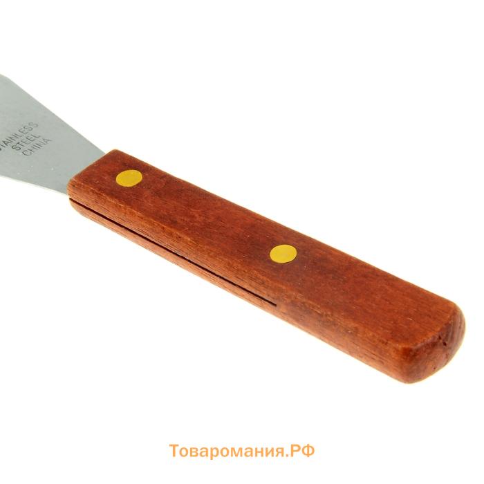 Кондитерская лопатка - палетка, прямая, 43 см, рабочая часть 30 см, коричневая