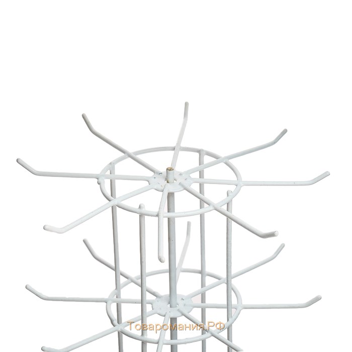 Вертушка, 5 ярусов по 8 крючков, 20×20×61, цвет белый