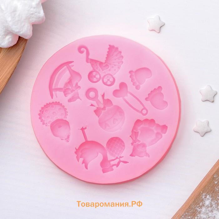 Молд  «Для новорождённого», силикон, d=7.5 см, розовый
