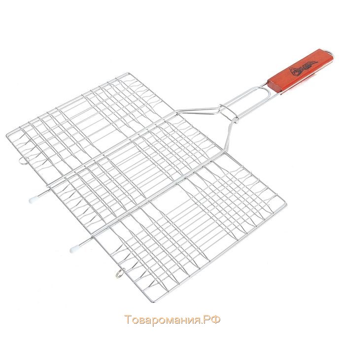 Решётка гриль для мяса maclay, 22x34 см, хромированная сталь, для мангала