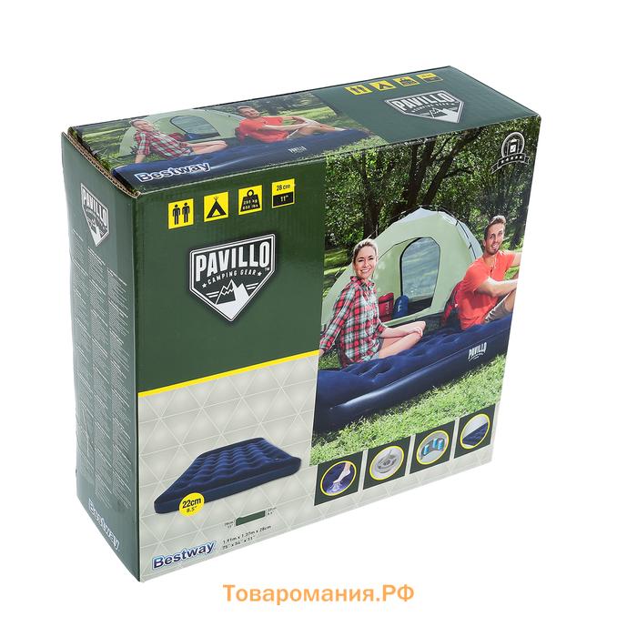 Матрас надувной Bestway Pavillo, 191×137×28 см, с встроенным ножным насосом, 67225