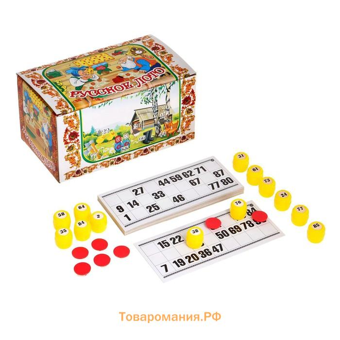 Русское лото «Классическое», 24 карточки, 90 бочонков, 96 фишек