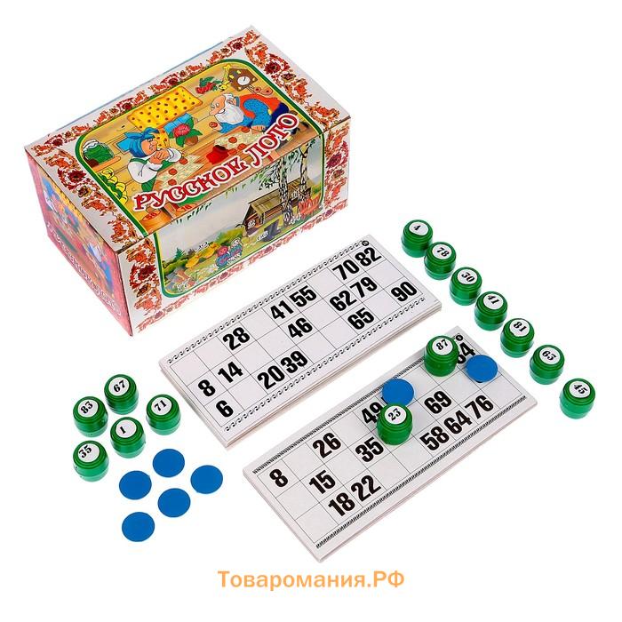 Русское лото «Классическое», 24 карточки, 90 бочонков, 96 фишек