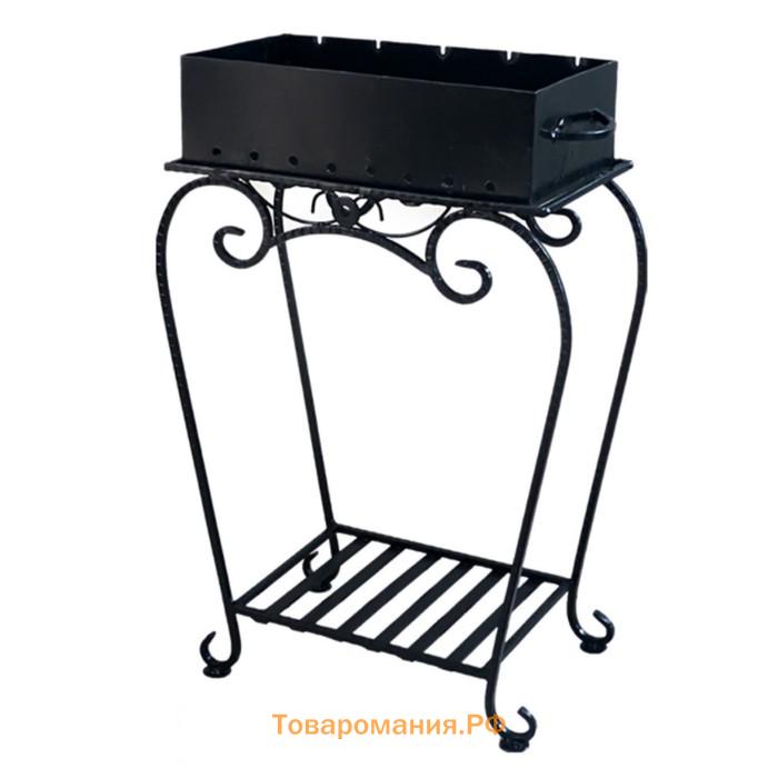 Мангал 500, 60×34×90 см, 8.5 кг, толщина металла 2.5 мм, высокая подставка