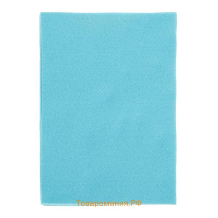 Фетр мягкий "Голубая бирюза" 1 мм (набор 10 листов) формат А4