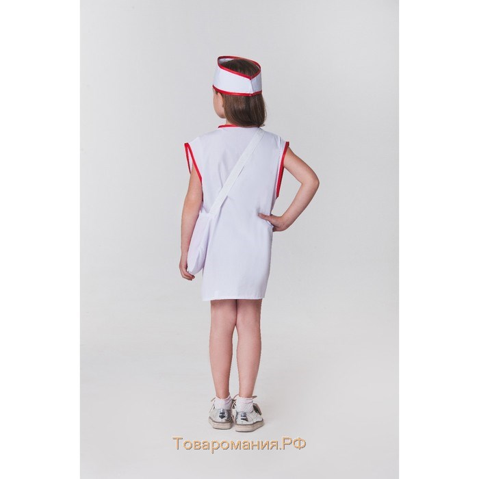 Карнавальный костюм «Медсестра», халат, сумка, повязка на голову, рост 110-122 см, 4-6 лет