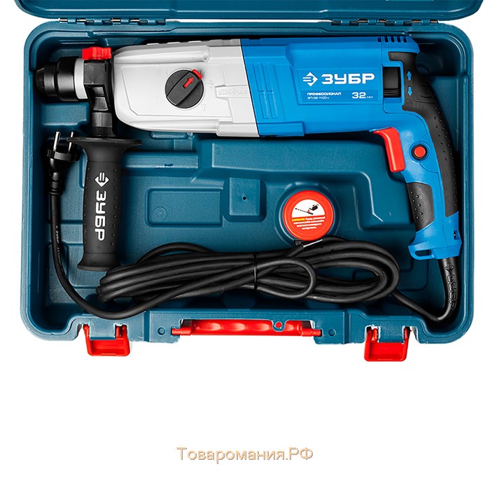 Перфоратор "ЗУБР" ЗП-32-1100 К, SDS-plus, 3,4 Дж, 0-920 об/мин, 0-5100 уд/мин, 1100Вт, кейс