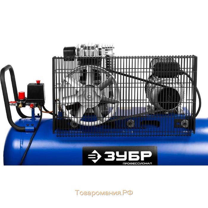 Компрессор "ЗУБР" ЗКПМ-440-100-Р-2.2, воздушный, поршневой, масл., 100л, 10Атм, 2200Вт, 220В