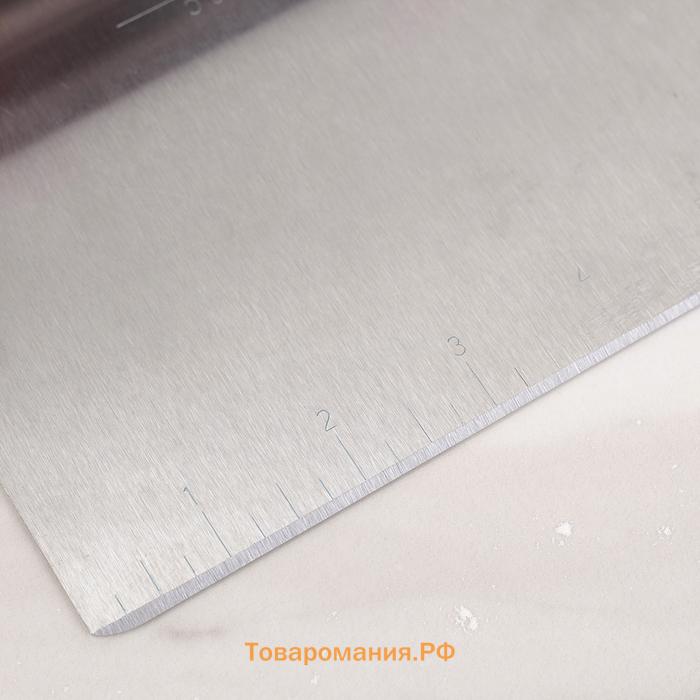 Шпатель кондитерский с размерной линейкой, 15.5×13 см, МИКС