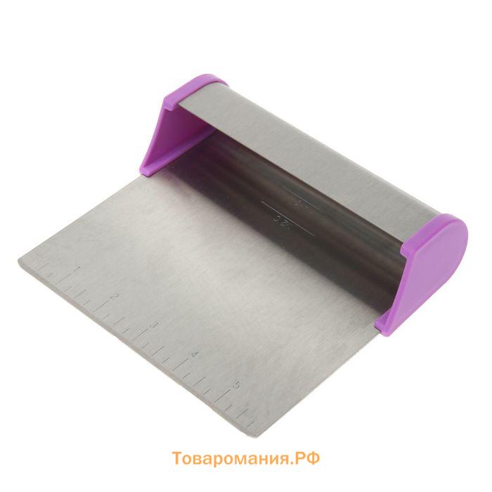 Шпатель кондитерский с размерной линейкой, 15.5×13 см, МИКС