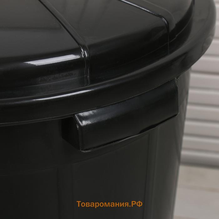 Бак хозяйственно - бытовой, 50 л, полипропилен, с крышкой, чёрный