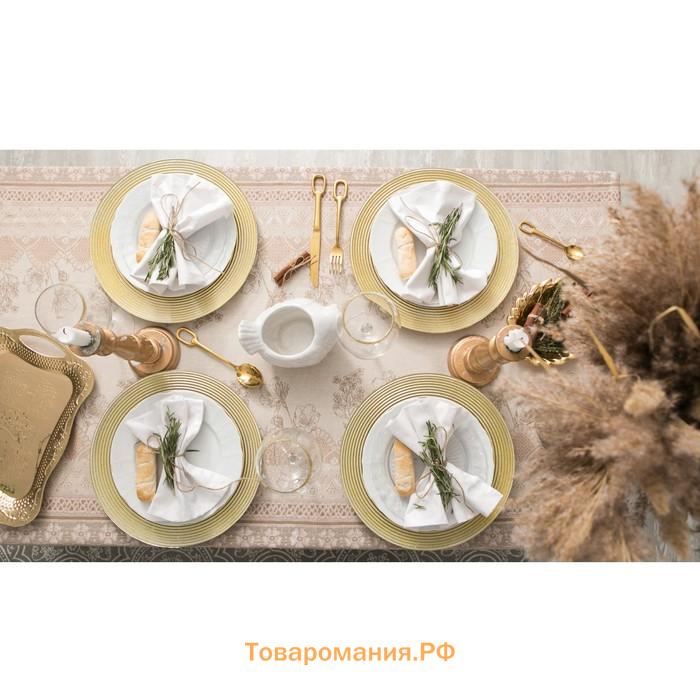 Скатерть "" Кружево 180х146 см, 100% хлопок, рогожка, 164 г/м2
