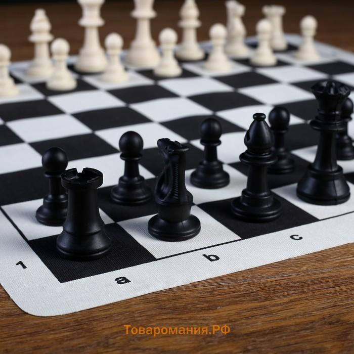 Шахматные фигуры, пешка h=4.5 см, ферзь h=7.5 см, поле 50×50 см