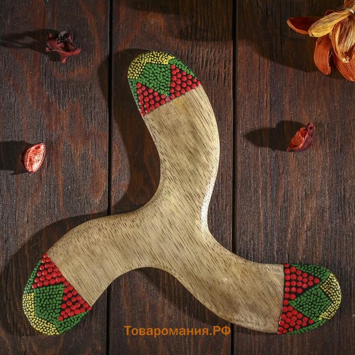 Сувенир «Бумеранг тройной с точечной росписью», 23×23×1 см, МИКС