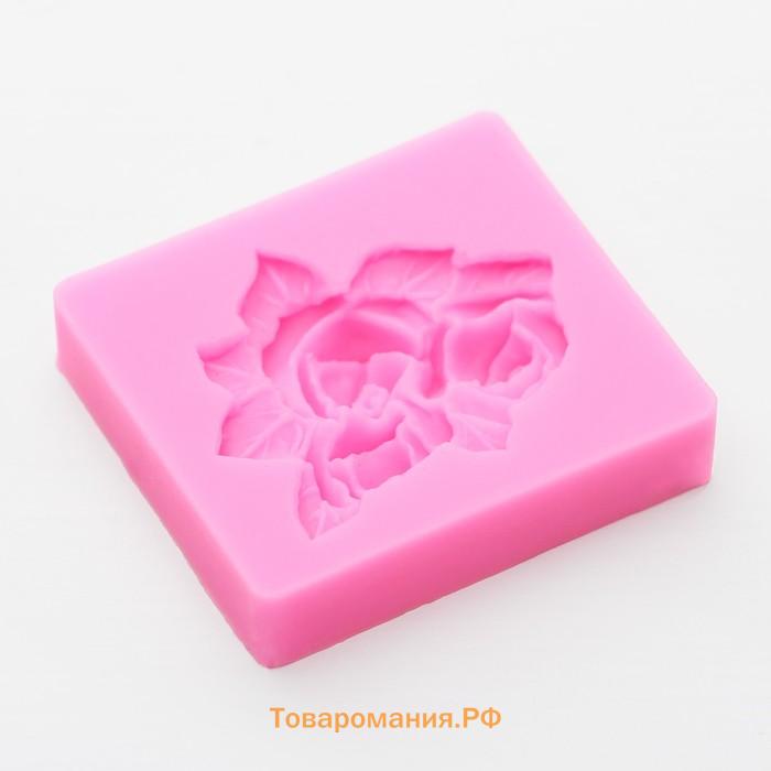 Молд  «Букет роз», силикон, 4.5×5 см, розовый