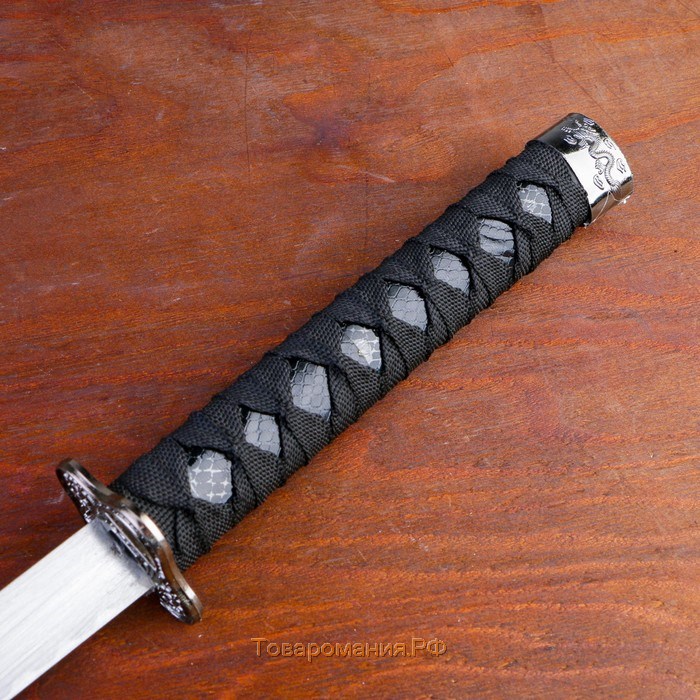 Сувенирное оружие «Катана», без подставки, чёрные ножны под змеиную кожу, 70 см