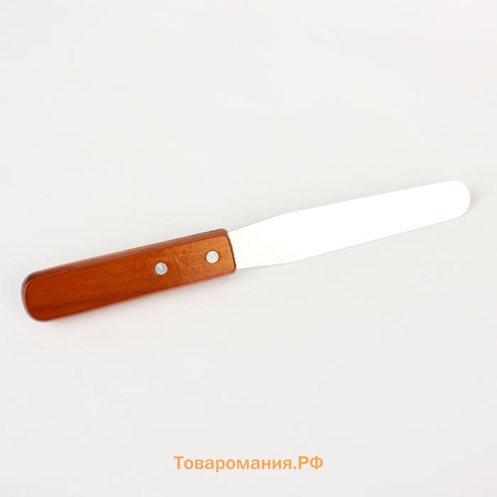 Кондитерская лопатка - палетка, прямая, 27 см, рабочая часть 15 см, коричневая