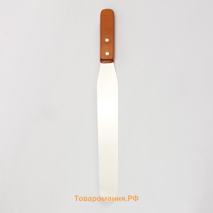Кондитерская лопатка - палетка, прямая, 37.5 см, рабочая часть 25 см, коричневая