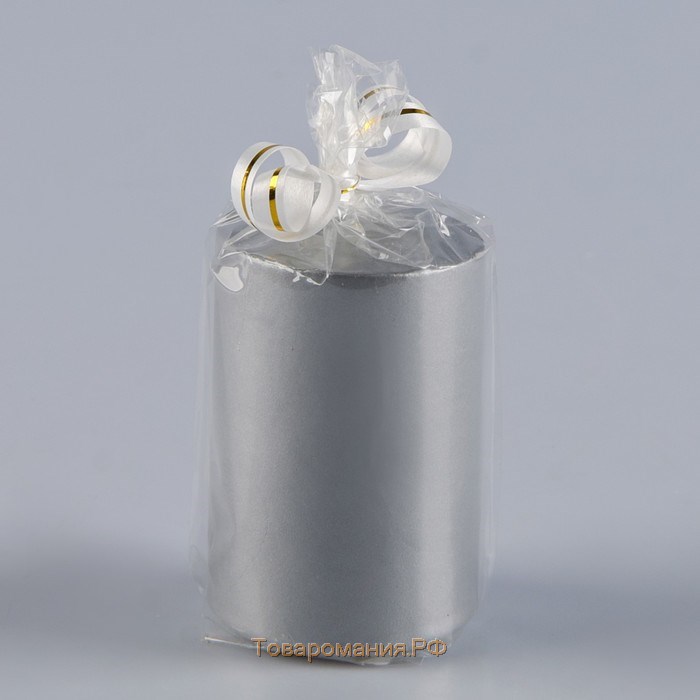 Свеча - цилиндр, 4х6 см, 9 ч, серебро