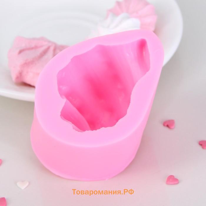 Молд «Ракушка», силикон, 8.5×6×4.1 см, розовый