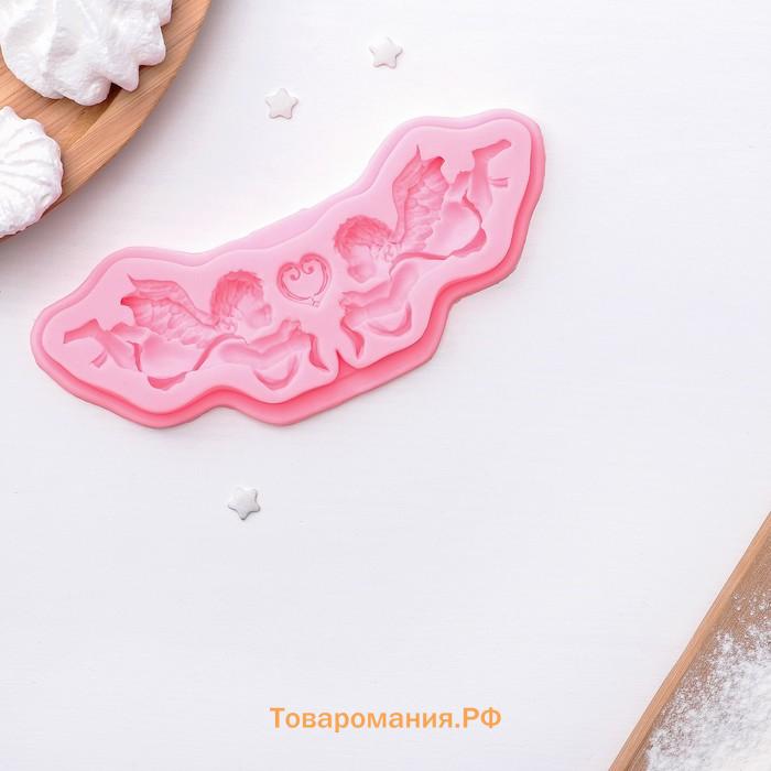 Молд для заливки  «Ангелы», силикон, 16×5.5×1 см, розовый