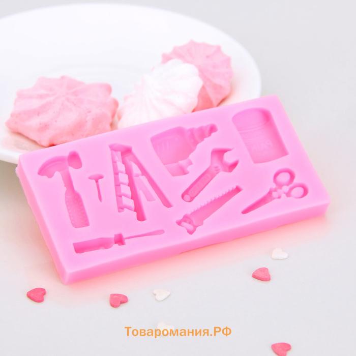 Молд «Инструменты», силикон, 10.5×5×1 см, МИКС