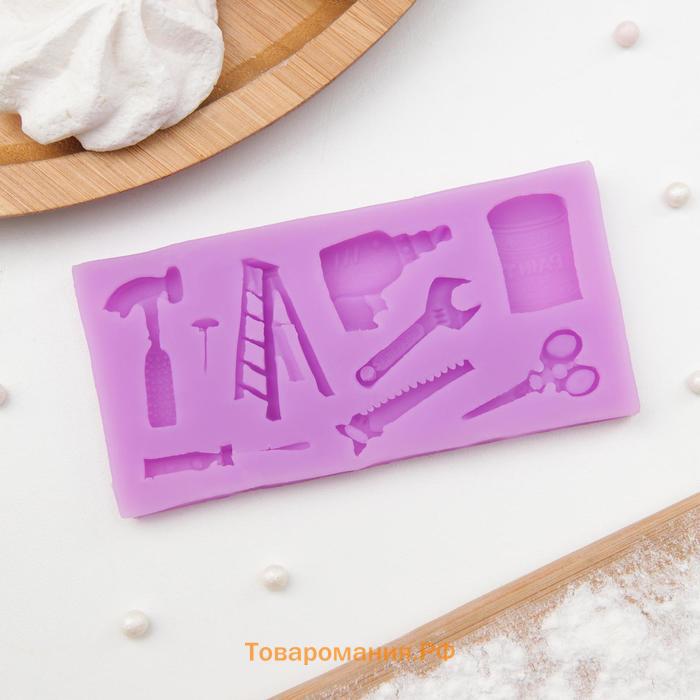 Молд «Инструменты», силикон, 10.5×5×1 см, МИКС