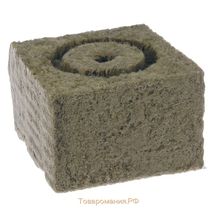 Субстрат «Эковер» минераловатный куб для рассады растений, отверстие 20 × 15 мм, 10 × 10 × 6.5 см