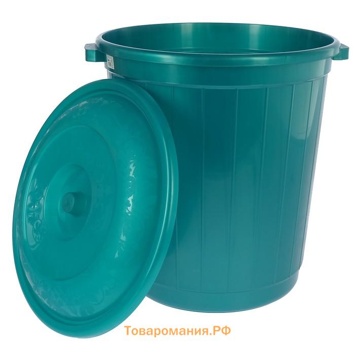 Бак пищевой, 80 л, пластиковый, с крышкой, МИКС