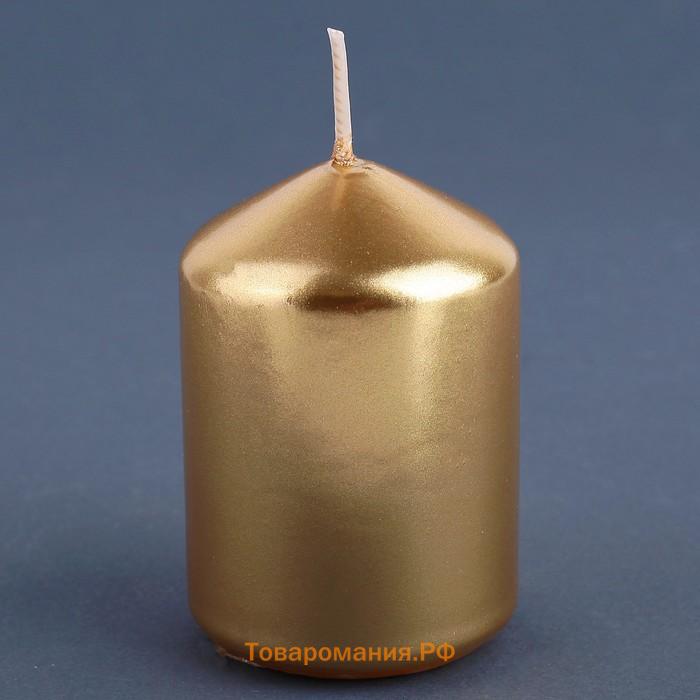 Свеча "Столбик", золотая, 5,5×8см