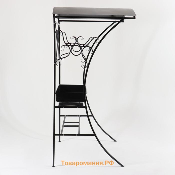 Мангал «Классика», 120×210×40 см, с подставкой под казан, с крышей-навесом