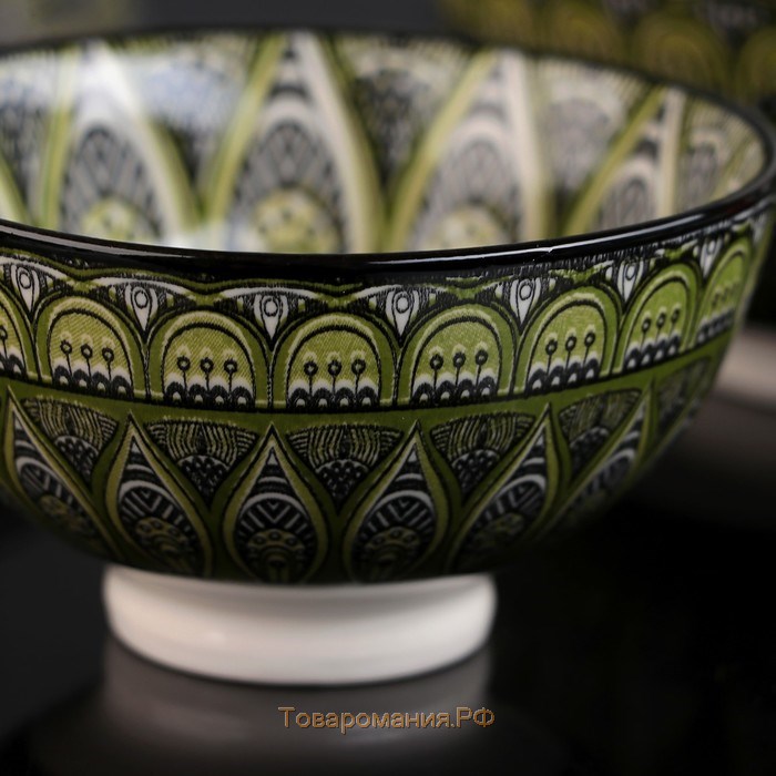 Миска керамическая «Мирсоле», 150 мл, d=9,5 см, цвет зелёный