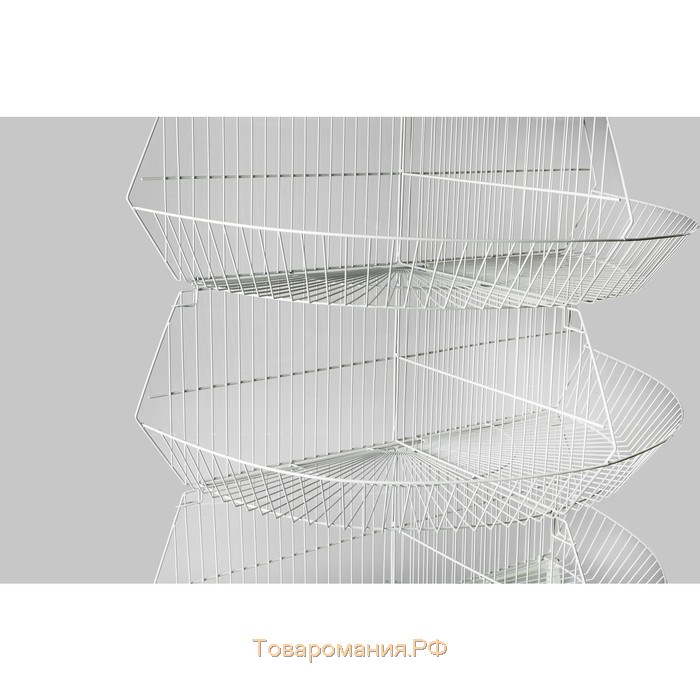 Горка-накопитель из четырёх корзин, полукруглая, 120×60×140 см, цвет белый
