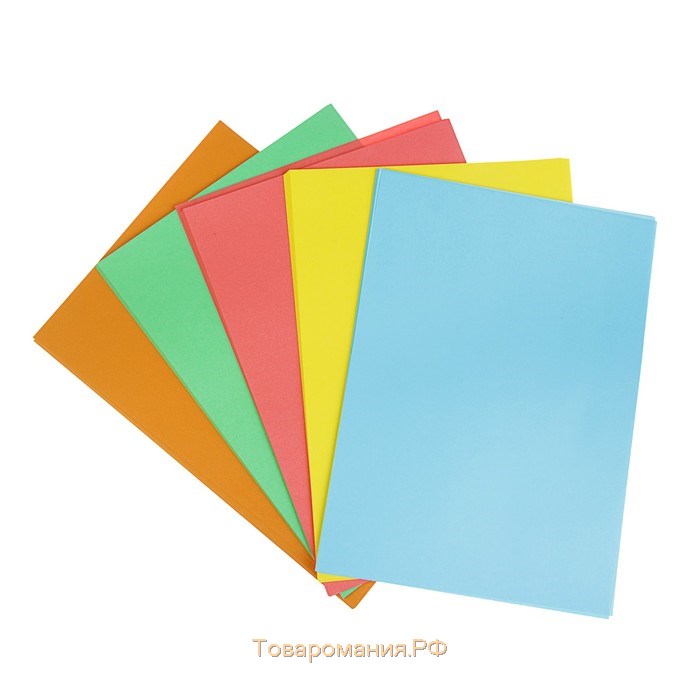 Бумага цветная А4, 100 листов CREATIVE Интенсив, 5 цветов, 80 г/м2