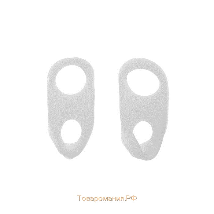 Корректоры - разделители для пальцев ног, на 2 пальца, силиконовые, 3,5 × 1,5 см, пара, цвет белый