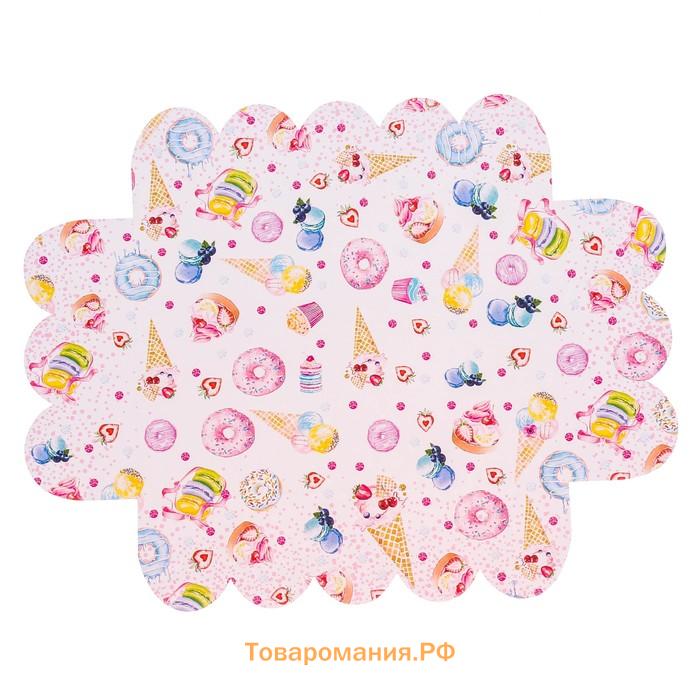 Коробка для печенья, кондитерская упаковка с пластиковой крышкой, «Вкусности», 20 х 30 х 8 см