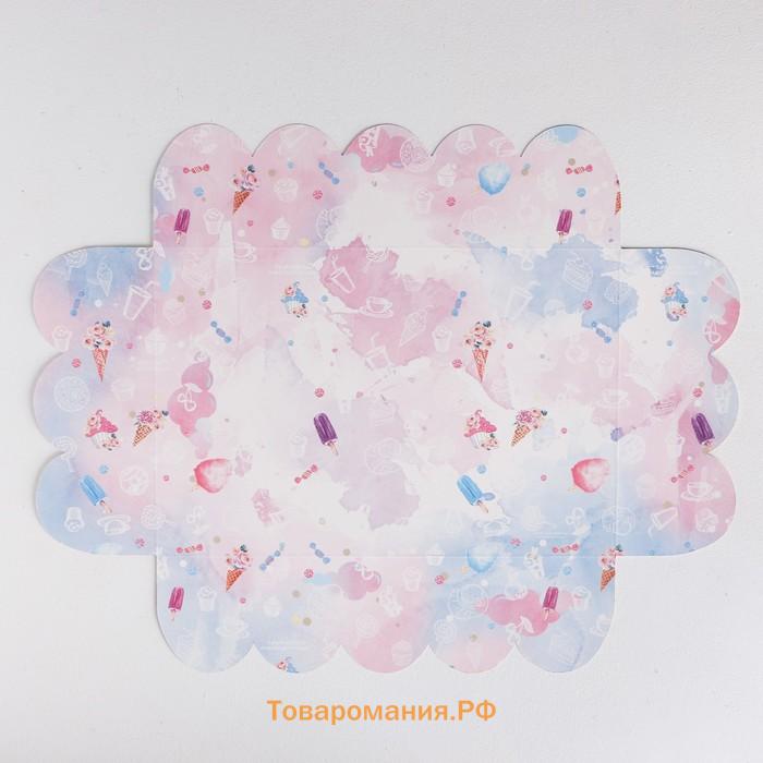 Коробка для печенья, кондитерская упаковка с пластиковой крышкой, «Вкусности», 20 х 30 х 8 см