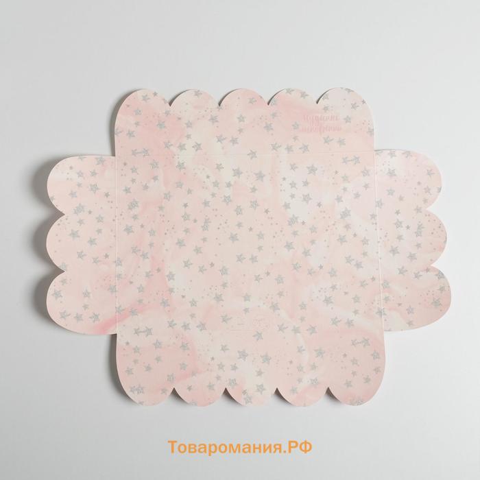 Коробка для печенья, кондитерская упаковка с пластиковой крышкой, «Чудесных мгновений», 20 х 30 х 8 см