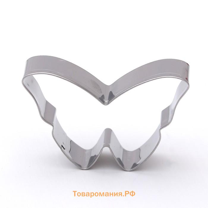 Форма для печенья «Бабочка», металл 7×5.5×2 см, серебристая