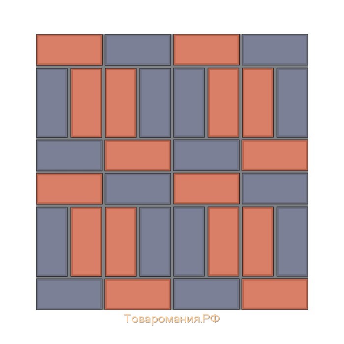 Форма для тротуарной плитки «Кирпич», 20 × 10 × 6 см, гладкая, Ф11013, 1 шт.