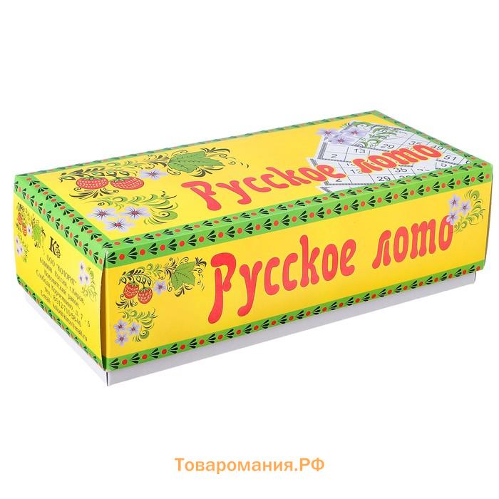 Русское лото «На каждый день», 24 карточки, 90 бочонков из дерева, 20 фишек
