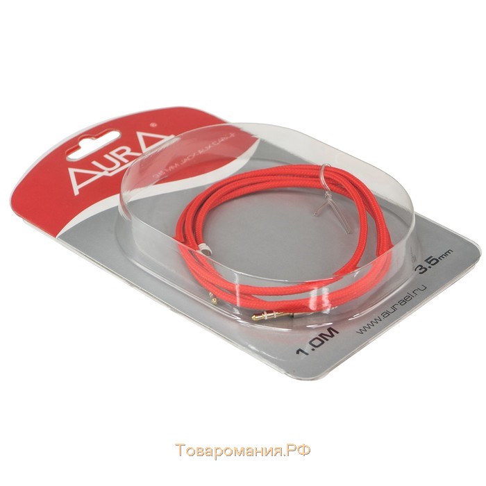 Кабель AUX AURA RCA-J10R, красный, 1 м