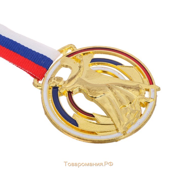 Медаль тематическая 143 «Бальные танцы», d= 6 см. Цвет золото. С лентой