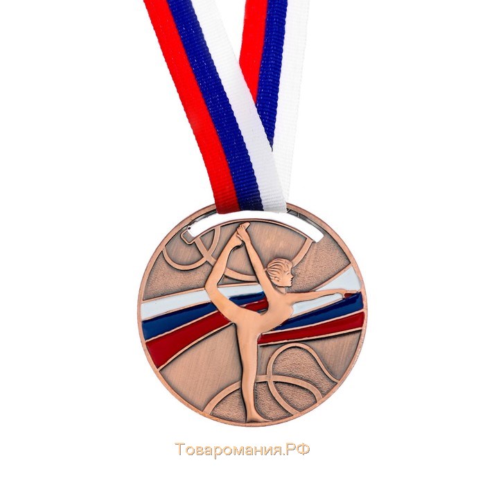 Медаль тематическая 140 «Гимнастика», d=. 5 см Цвет бронза. С лентой