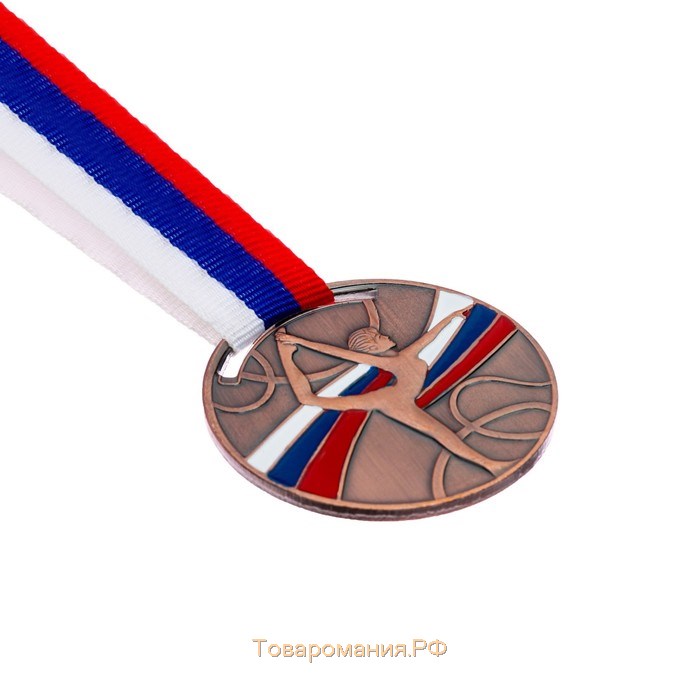 Медаль тематическая 140 «Гимнастика», d=. 5 см Цвет бронза. С лентой