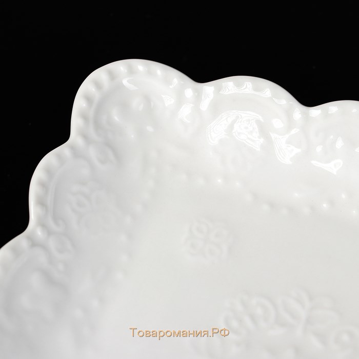 Тарелка квадратная  «Сьюзен», 15×15 см, фарфор, белая