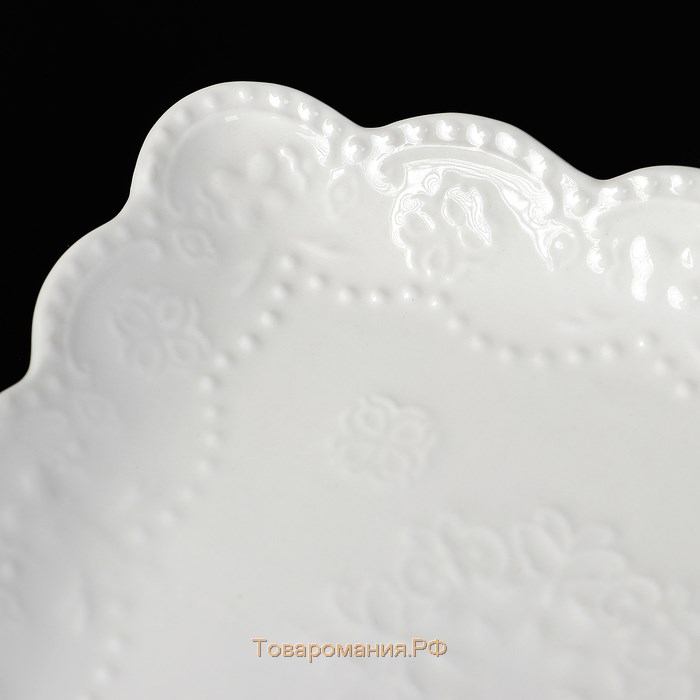 Тарелка квадратная  «Сьюзен», 20×20 см, фарфор, белая