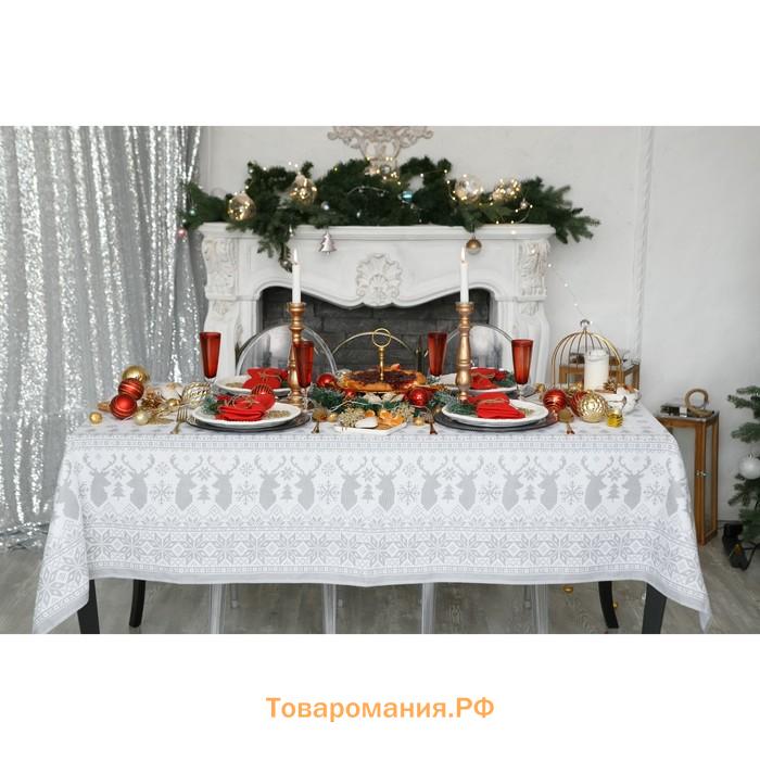 Скатерть новогодняя "Сканди стиль" 180х146 см, 100% хлопок, 164 г/м2