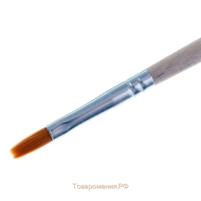 Кисть нейлон № 5, плоская, деревянная ручка